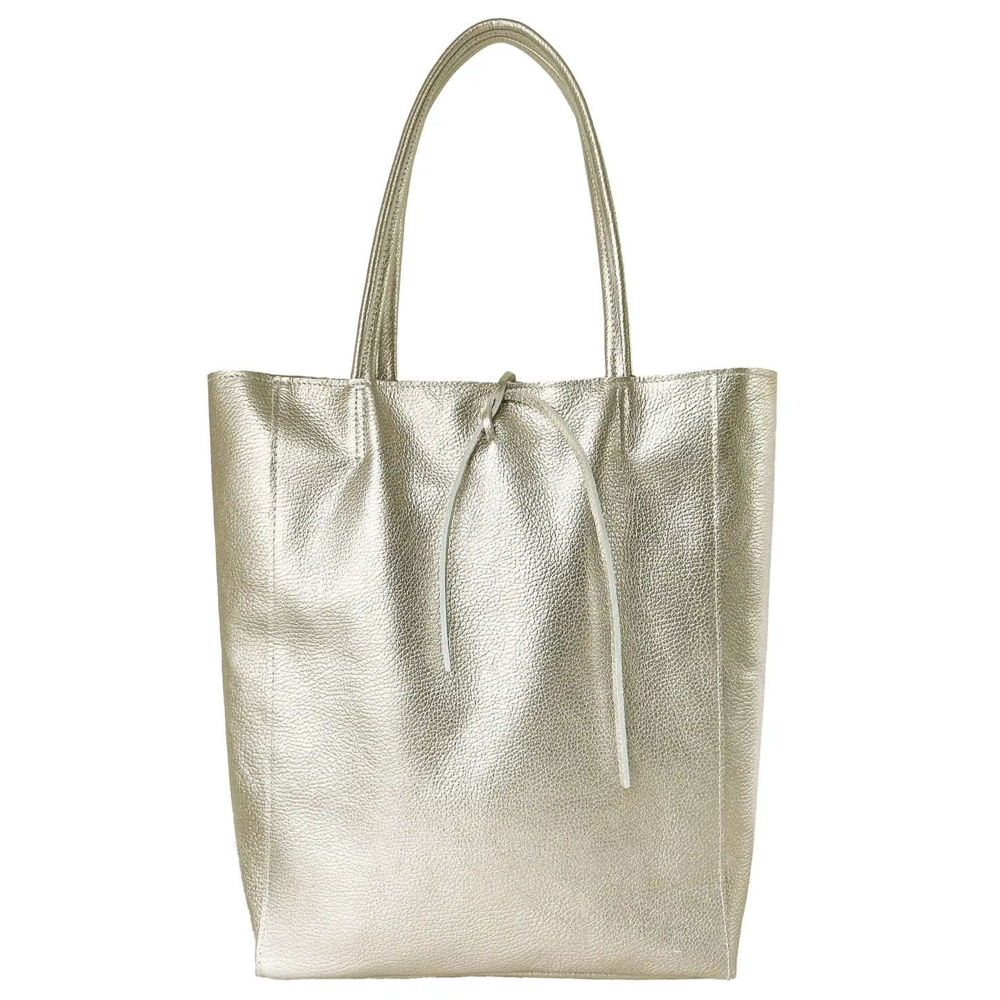 Metallic Calf Leather Tote Bag
