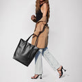 Metallic Calf Leather Tote Bag