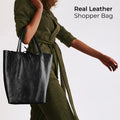 Metallic Calf Leather Tote Bag
