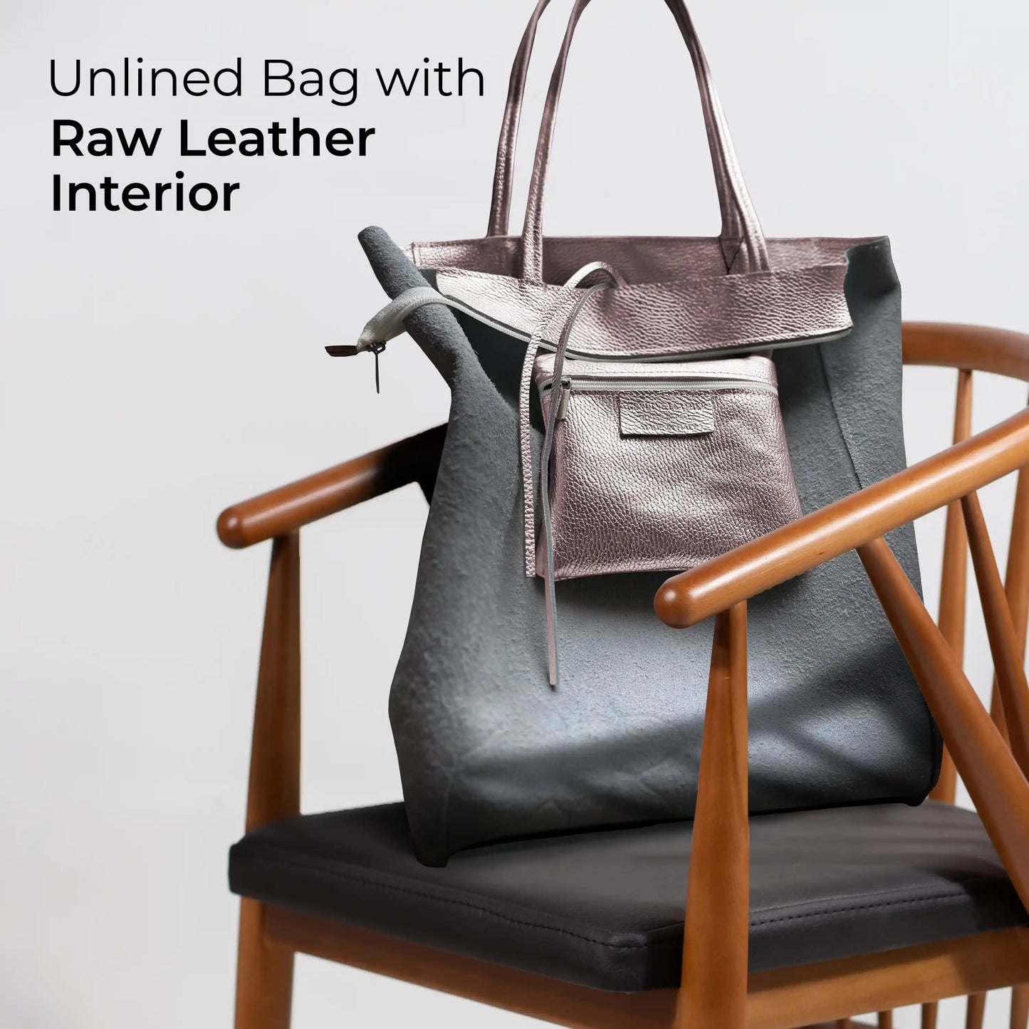 Metallic Calf Leather Tote Bag