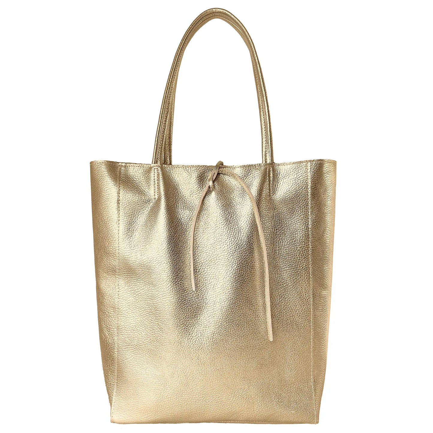 Metallic Calf Leather Tote Bag
