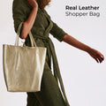Metallic Calf Leather Tote Bag