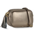 Metallic Calf Leather Crossbody Bag