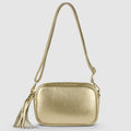 Metallic Calf Leather Crossbody Bag