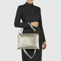 Metallic Calf Leather Shoulder Bag