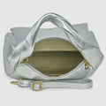Metallic Calf Leather Top-Handle Bag