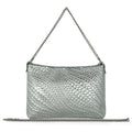 Grid Metallic Suede Leather Crossbody Bag