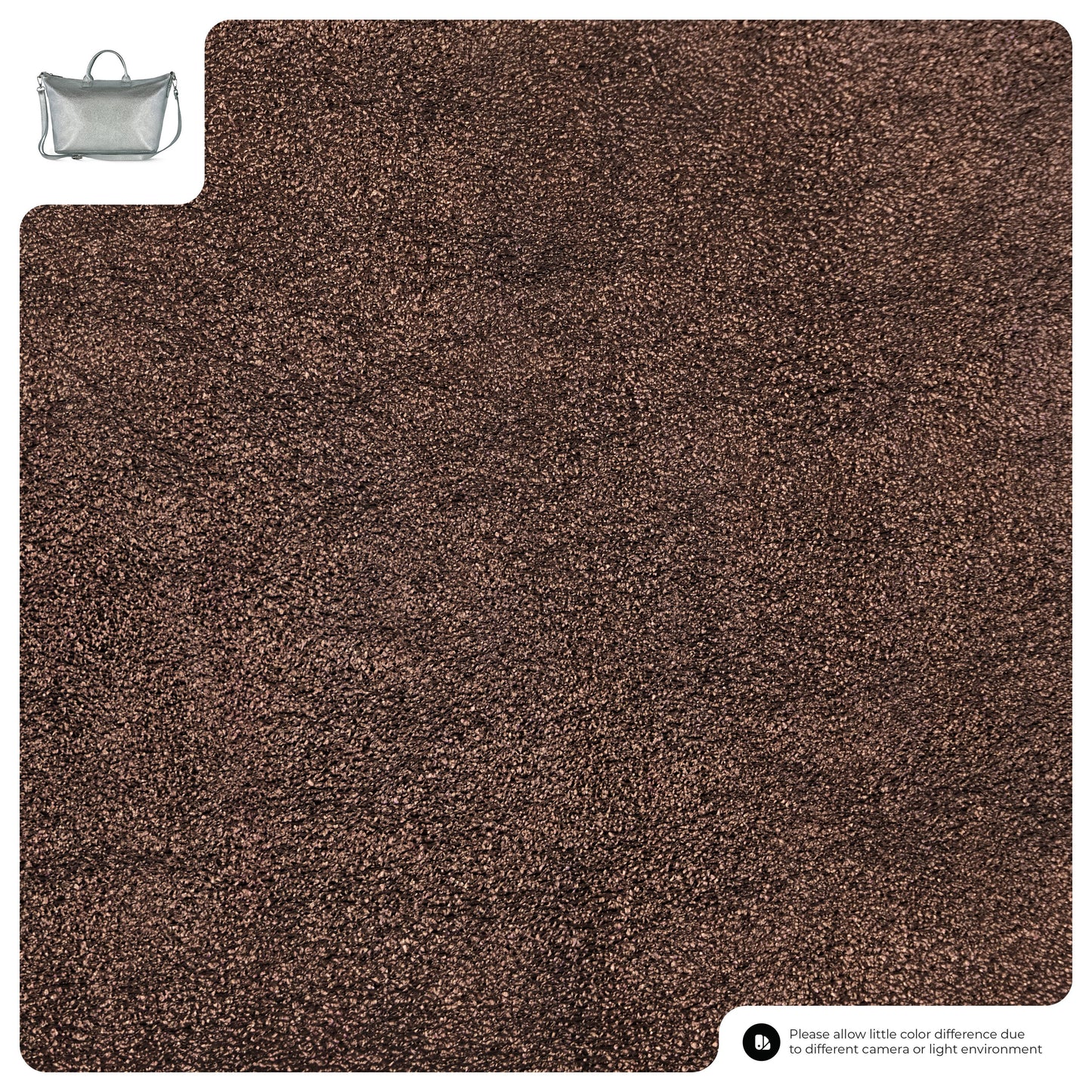 Metallic Suede Leather Top-Handle Bag