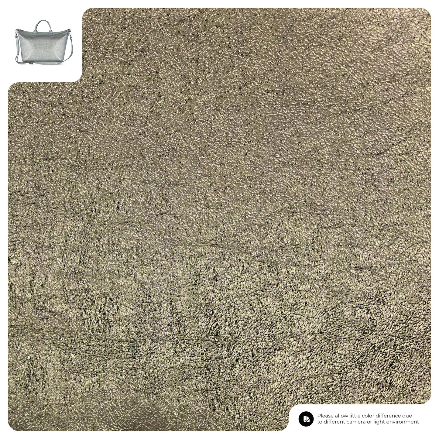 Metallic Suede Leather Top-Handle Bag