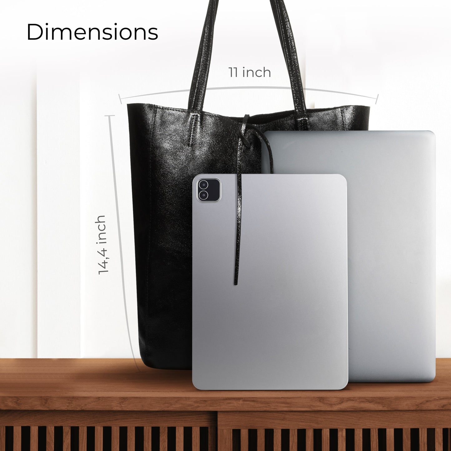 Metallic Suede Leather Tote Bag