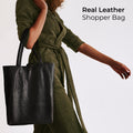 Metallic Suede Leather Tote Bag