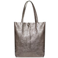 Metallic Suede Leather Tote Bag