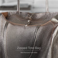 Metallic Suede Leather Tote Bag