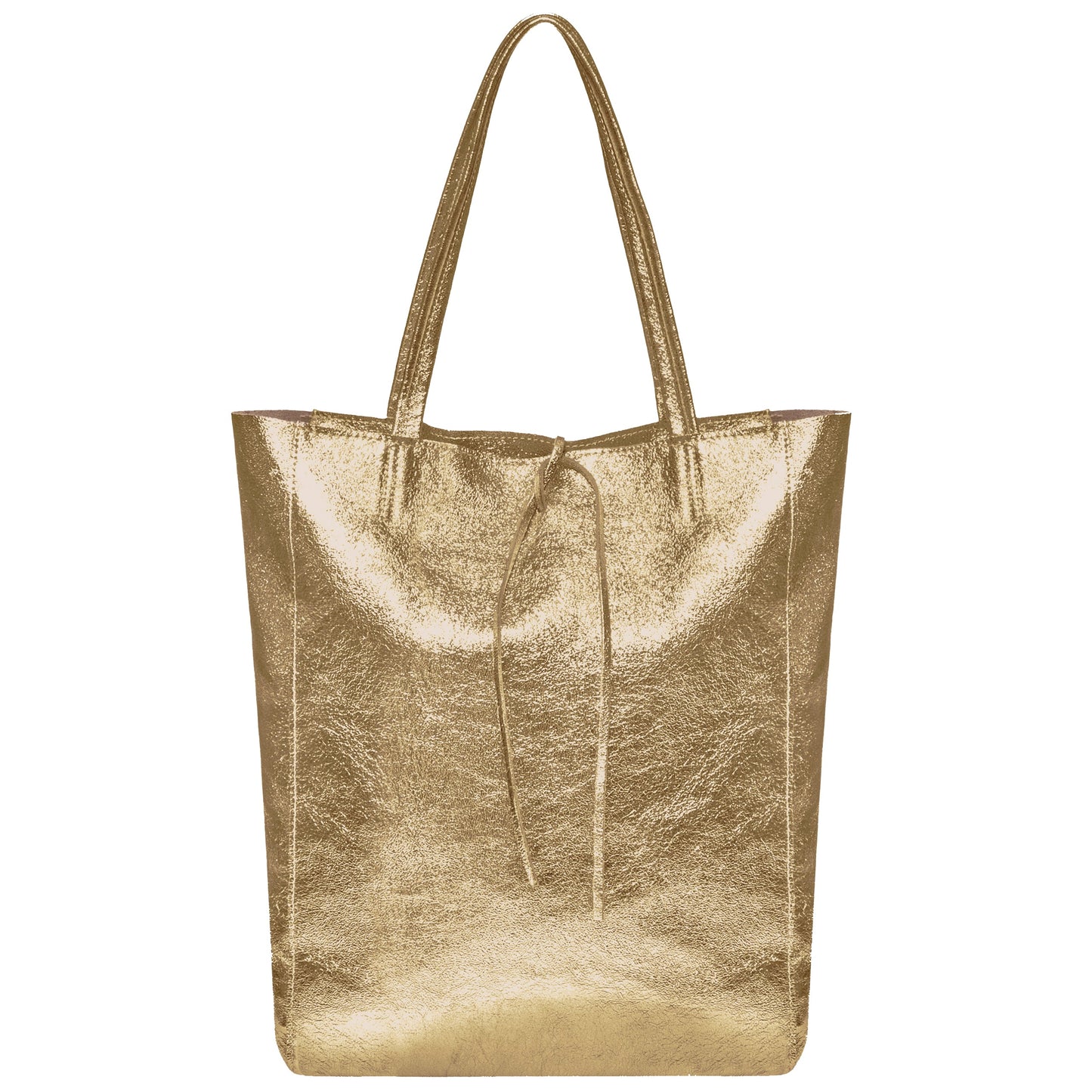 Metallic Suede Leather Tote Bag
