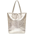 Metallic Suede Leather Tote Bag