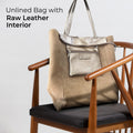 Metallic Suede Leather Tote Bag