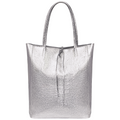 Metallic Suede Leather Tote Bag