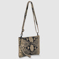 Python Suede Leather Crossbody Bag