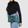 Python Suede Leather Crossbody Bag