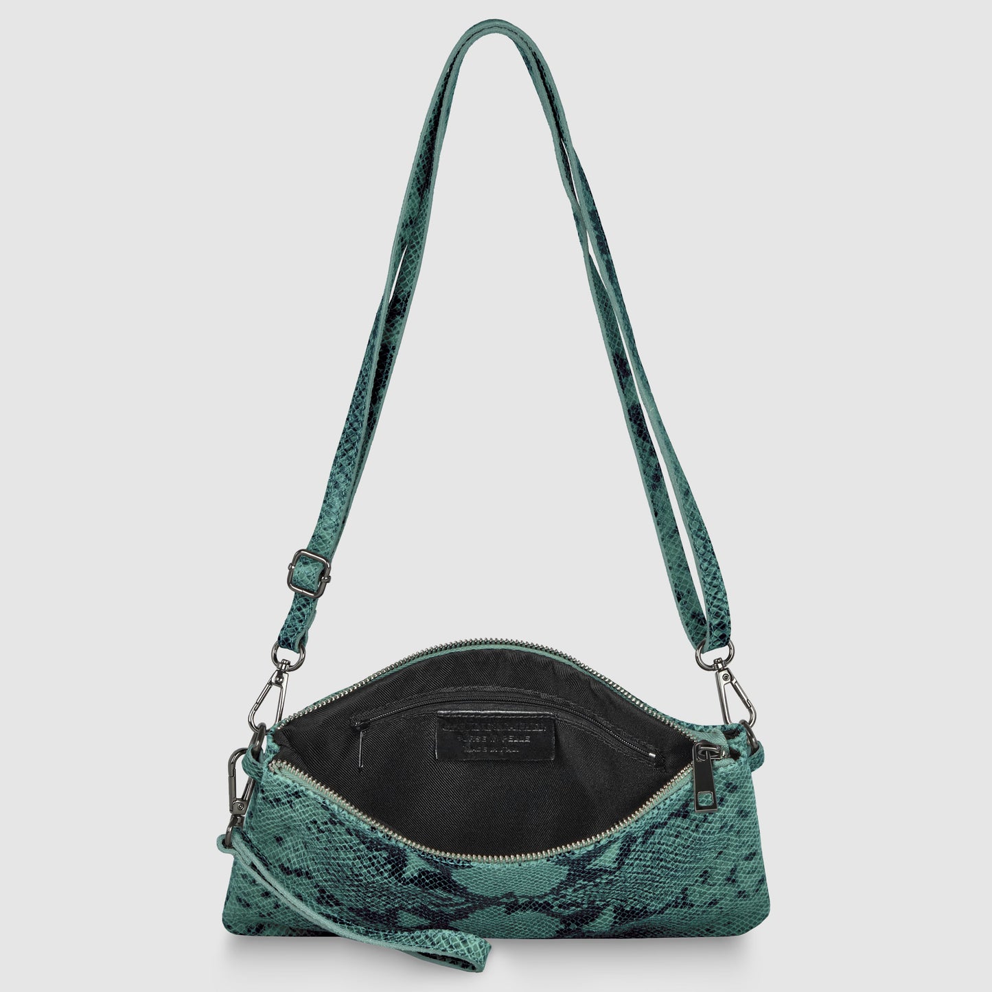 Python Suede Leather Crossbody Bag