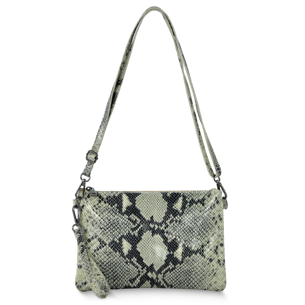 Python Suede Leather Crossbody Bag
