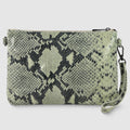 Python Suede Leather Crossbody Bag