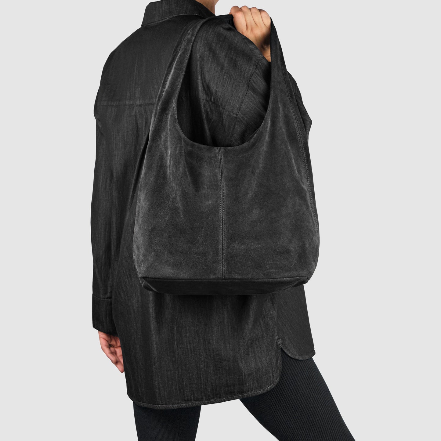 Suede Leather Hobo Bag