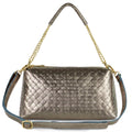 Weave Metallic Suede Leather Shoulder Bag